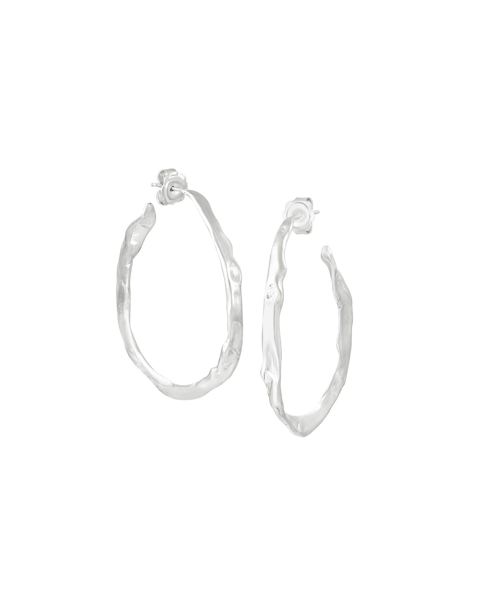 Soft Sculptural Hoops | Recycled Silver
