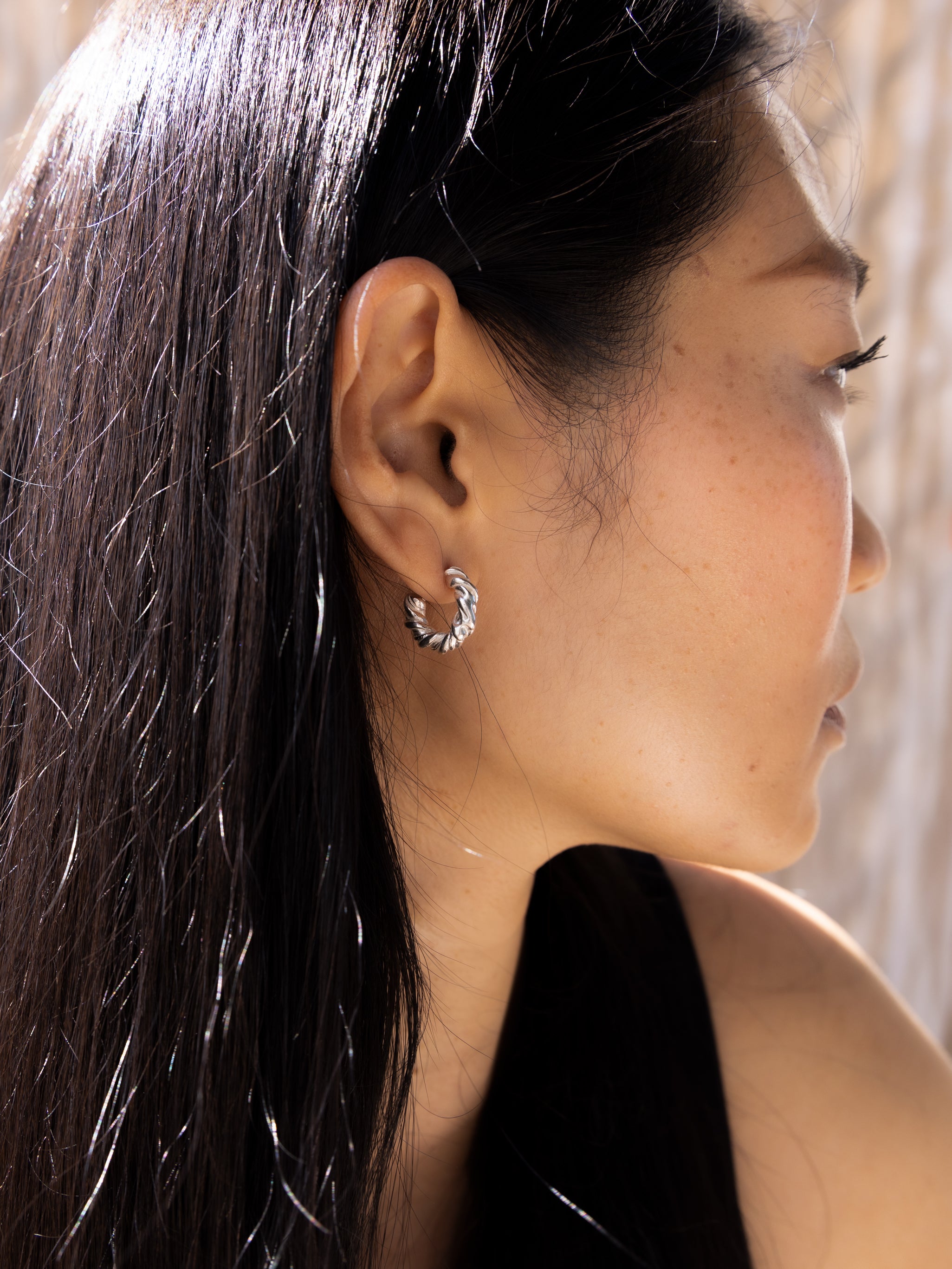 Twisted Hoop Earrings | Recycled Silver
