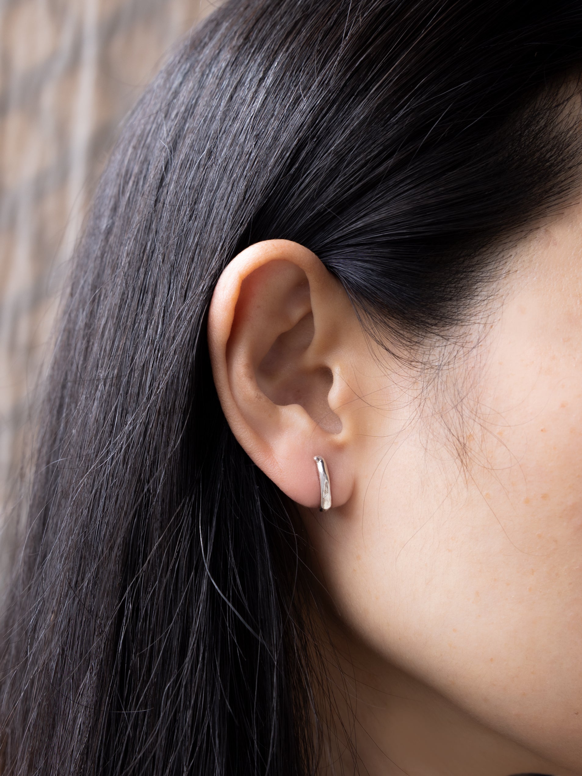 Fluid Sculptural Studs | Recycled Sterling Silver