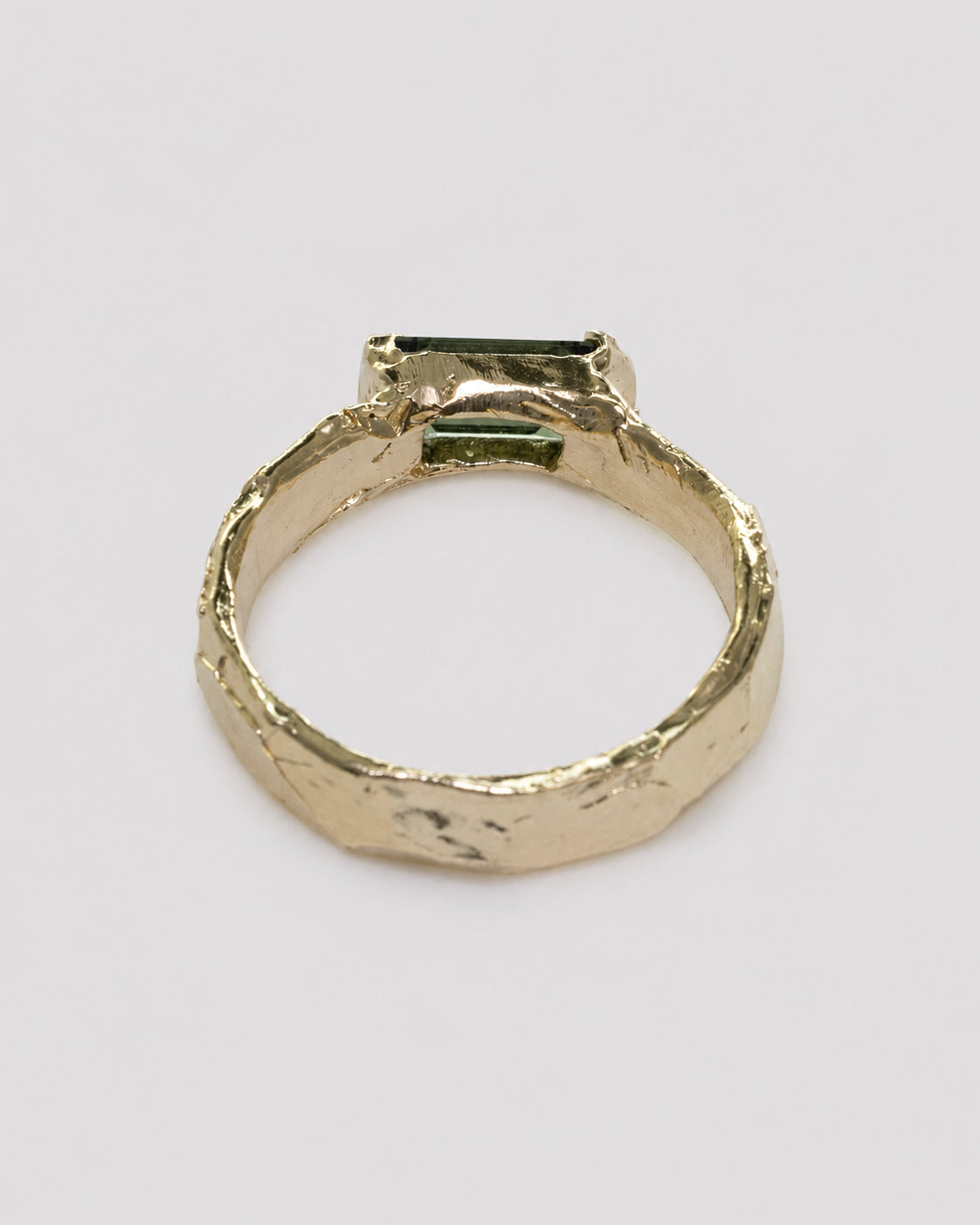 Australian Green Sapphire Solitaire Ring | Recycled Gold