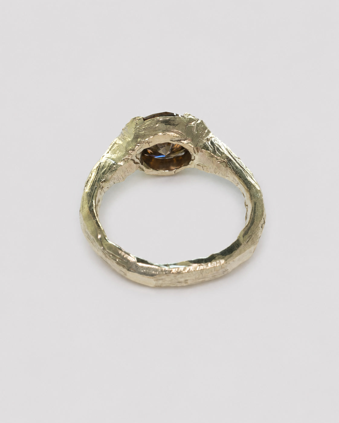 Brown Diamond Solitaire Ring | Recycled Gold