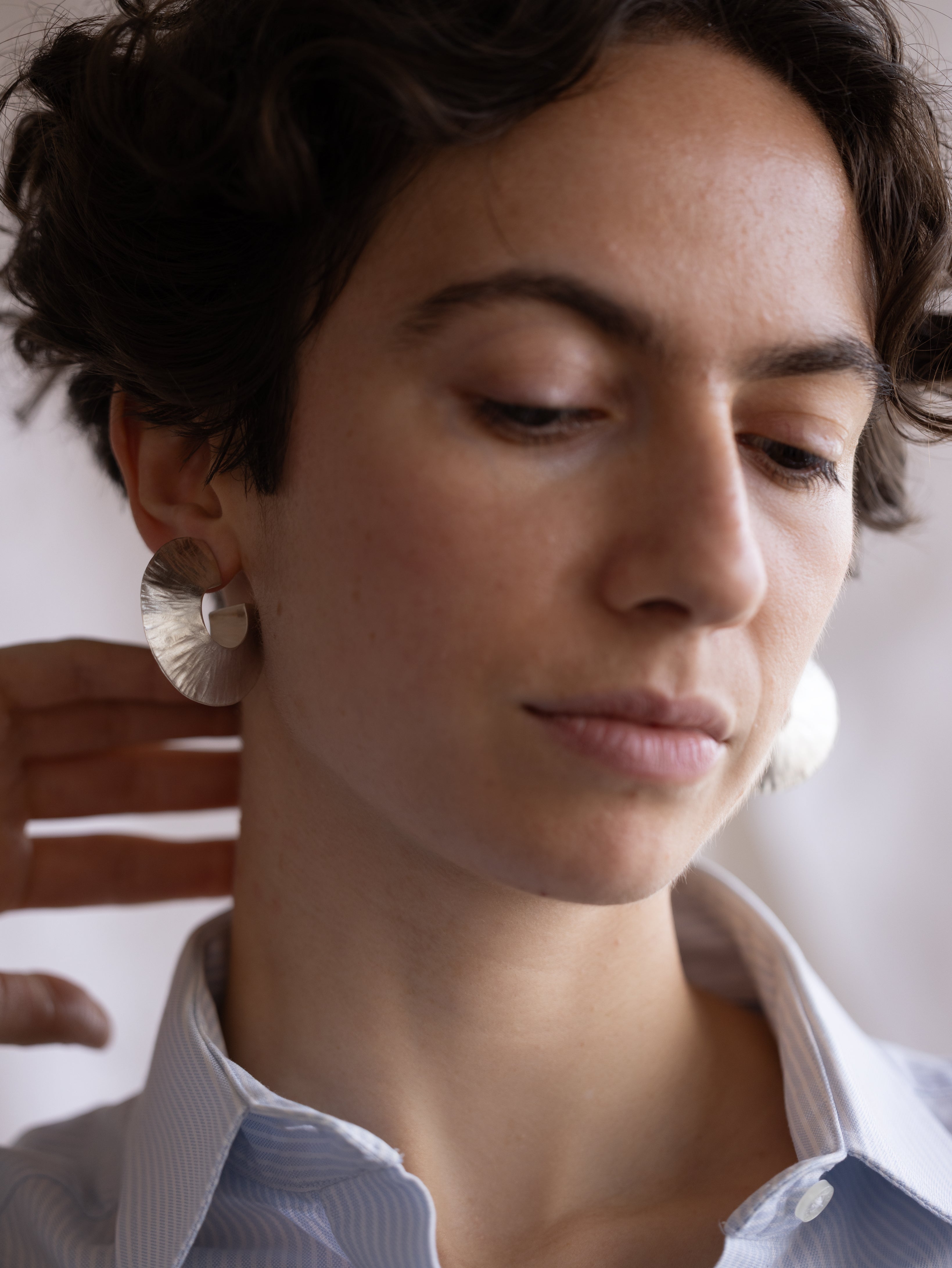 Forged Lightweight Hoops | Recycled Sterling Silver