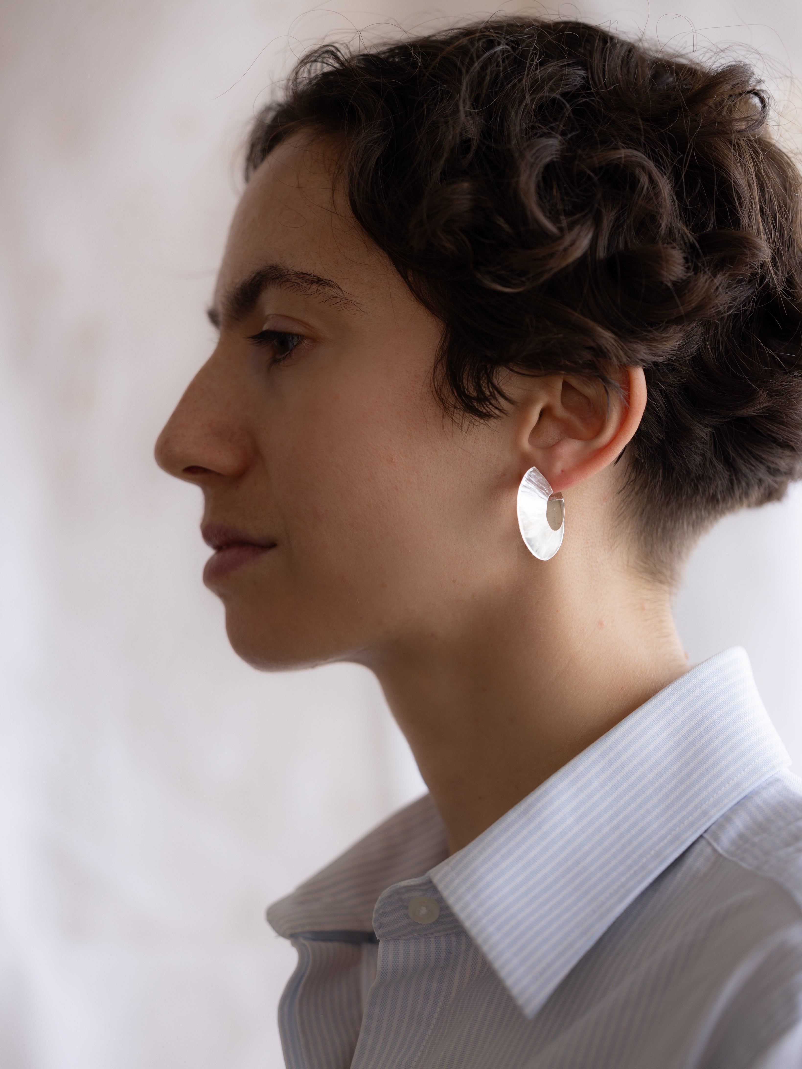 Forged Lightweight Hoops | Recycled Sterling Silver
