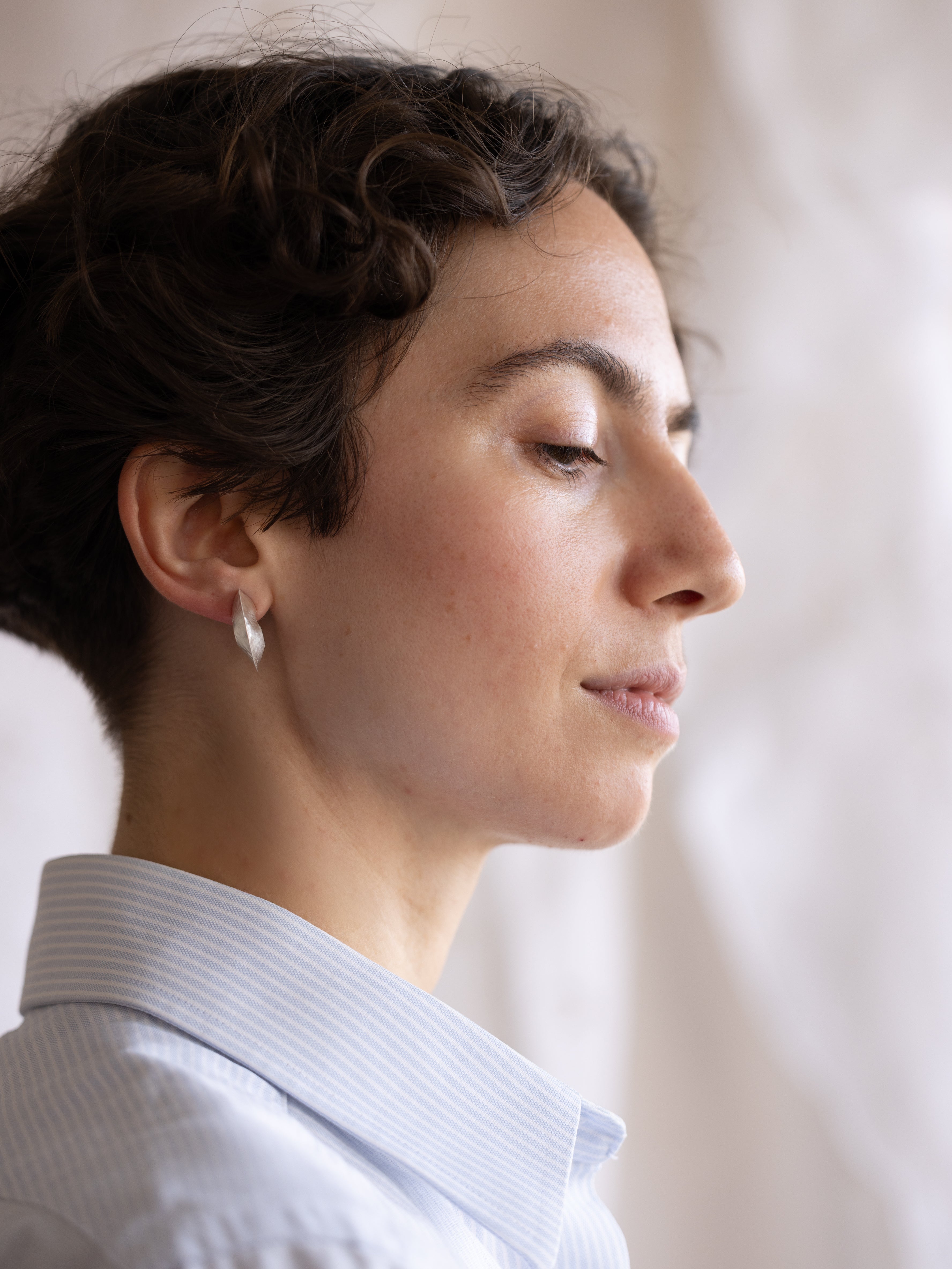 Forged Lightweight Hoops | Recycled Sterling Silver