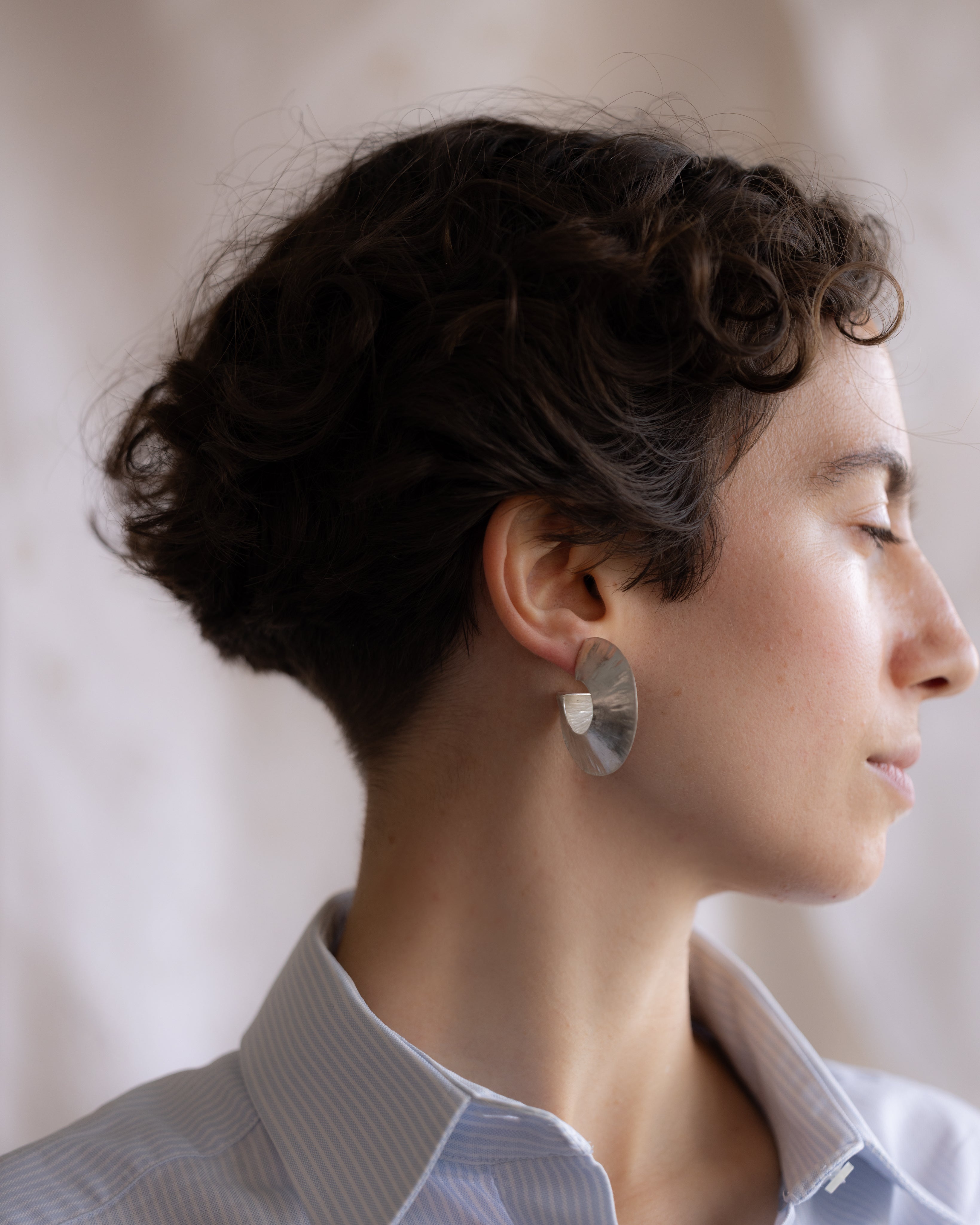 Forged Lightweight Hoops | Recycled Sterling Silver