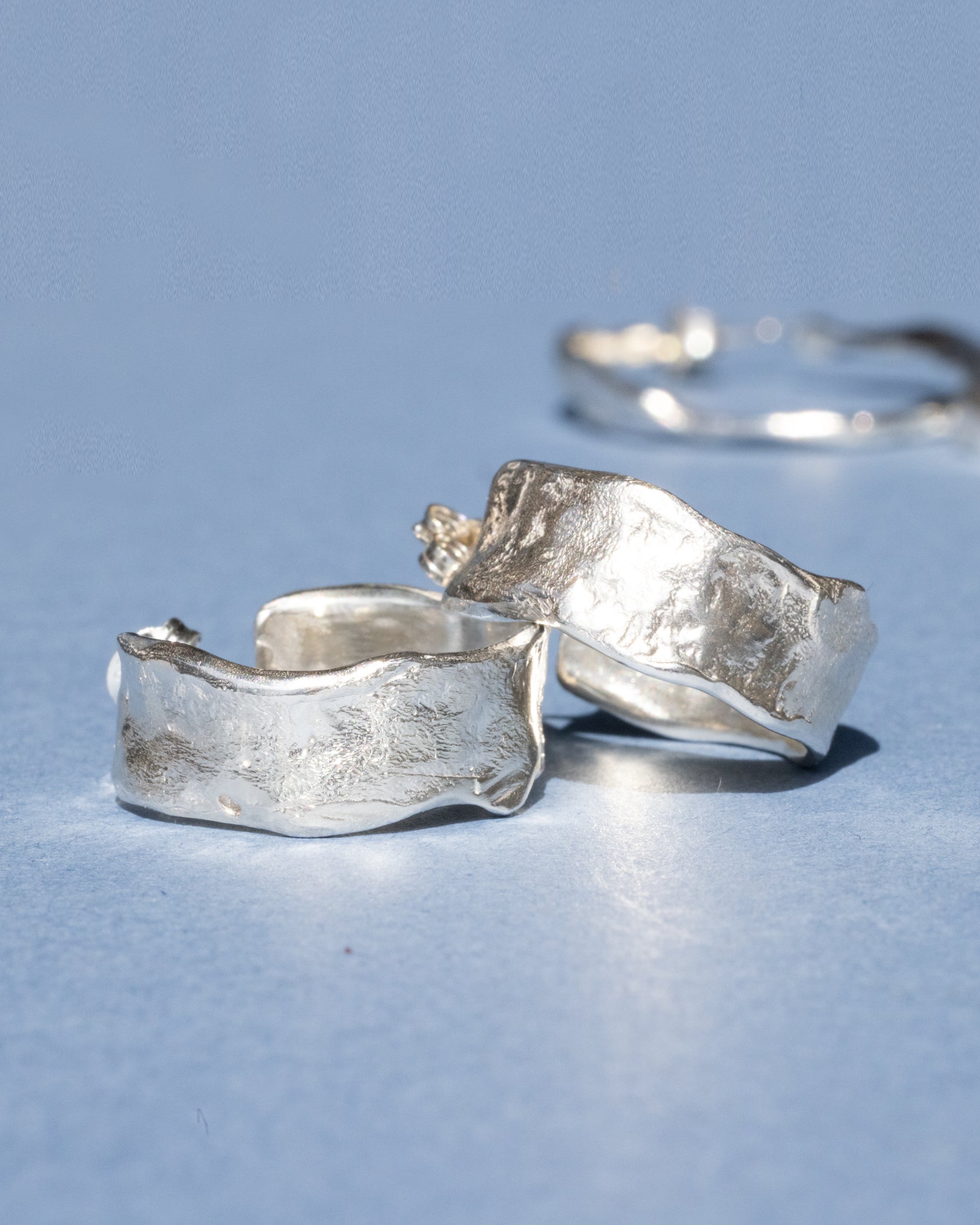Sand Textured Hoop Earrings | Recycled Silver