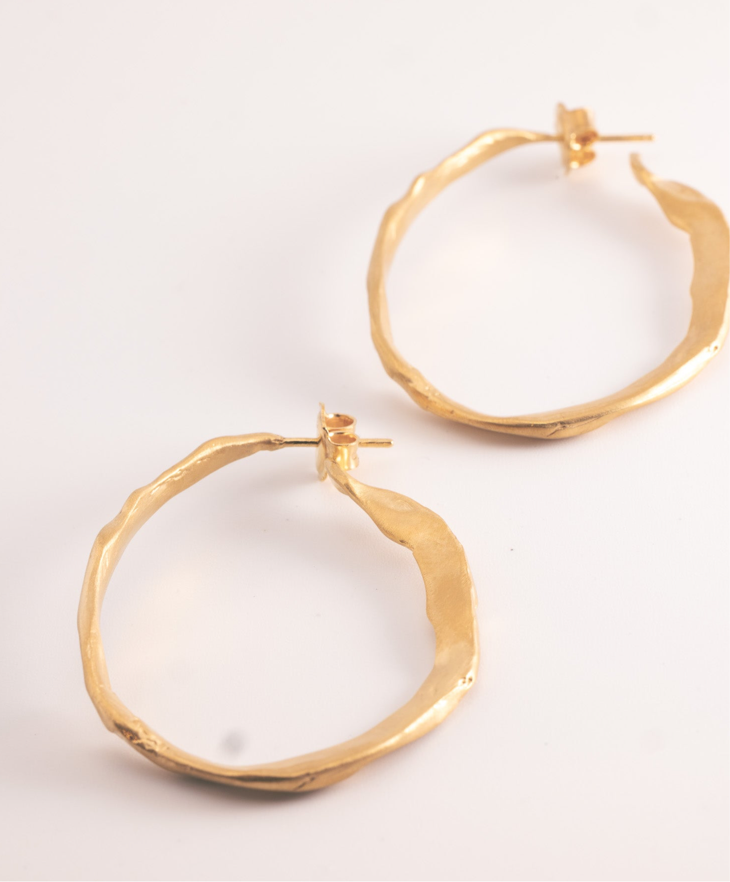 sculptural hoop earrings gold vermeil