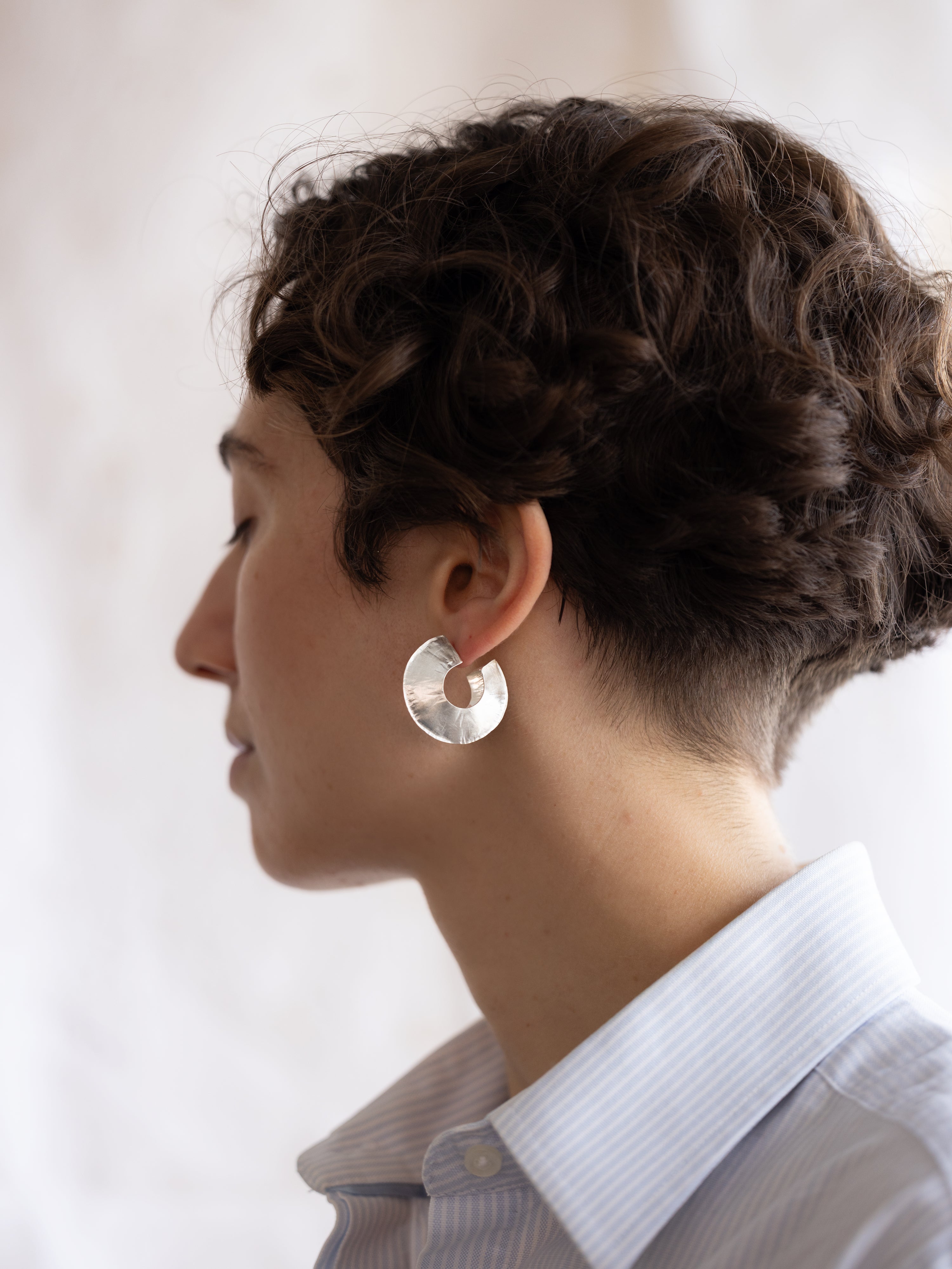 Forged Lightweight Hoops | Recycled Sterling Silver