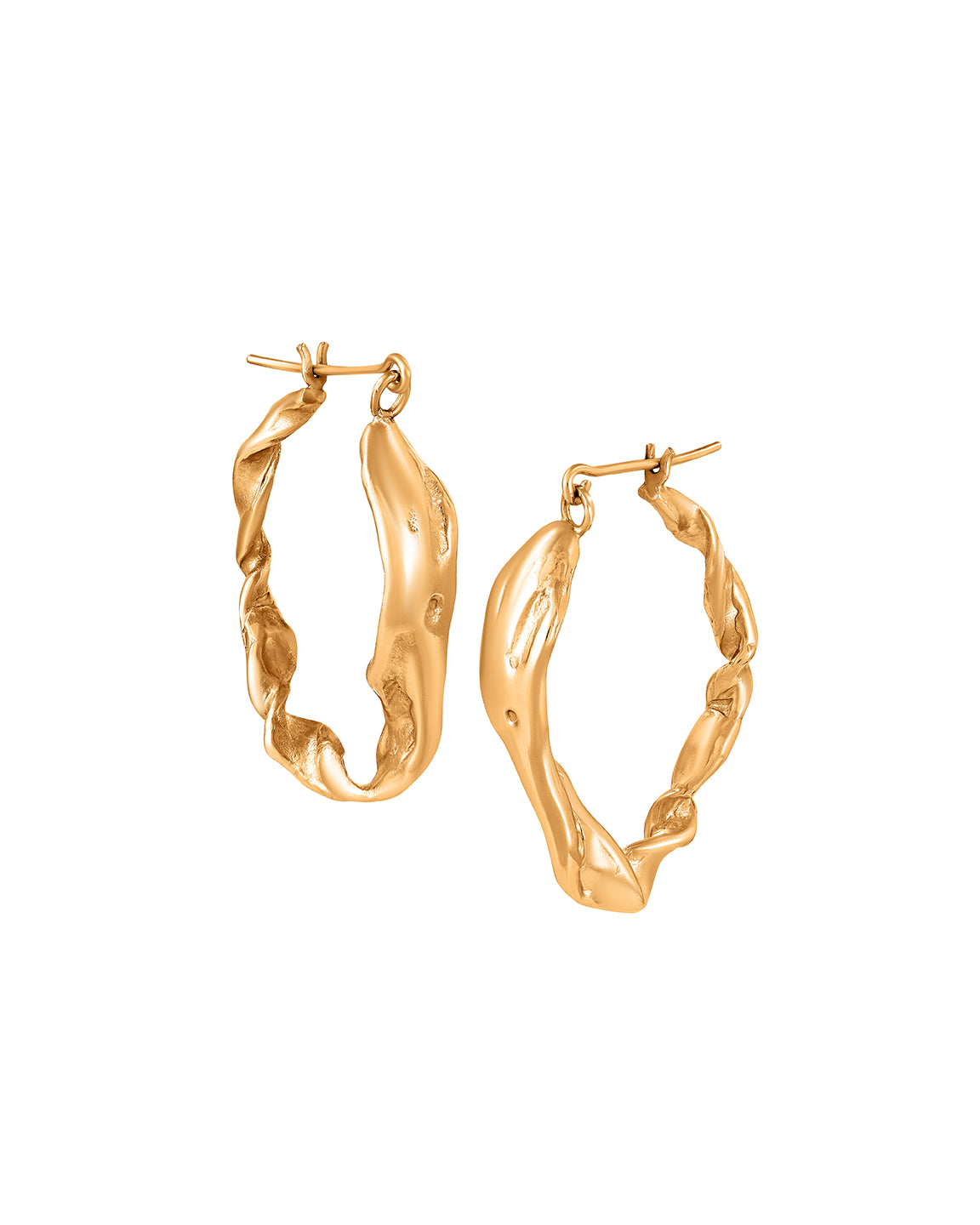 Fluid Hoop Earrinngs | Gold Vermeil