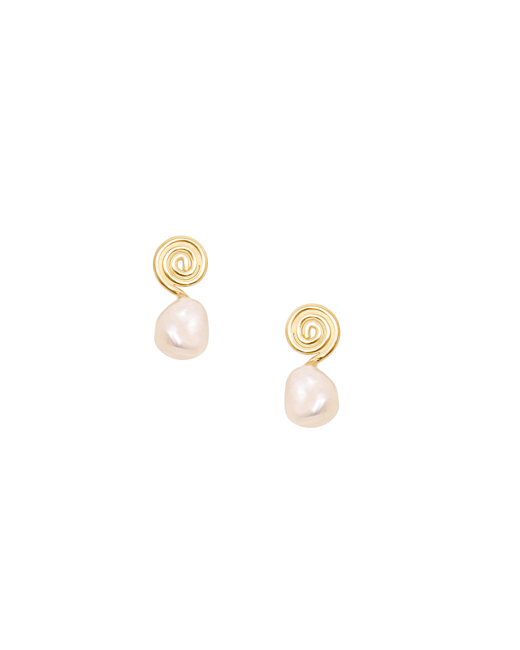 Spiral pearl Stud Earrings | 9ct Single Mine Origin Gold
