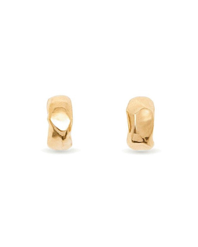 Sculptural gold huggie hoops | All Its Forms |Use your gold