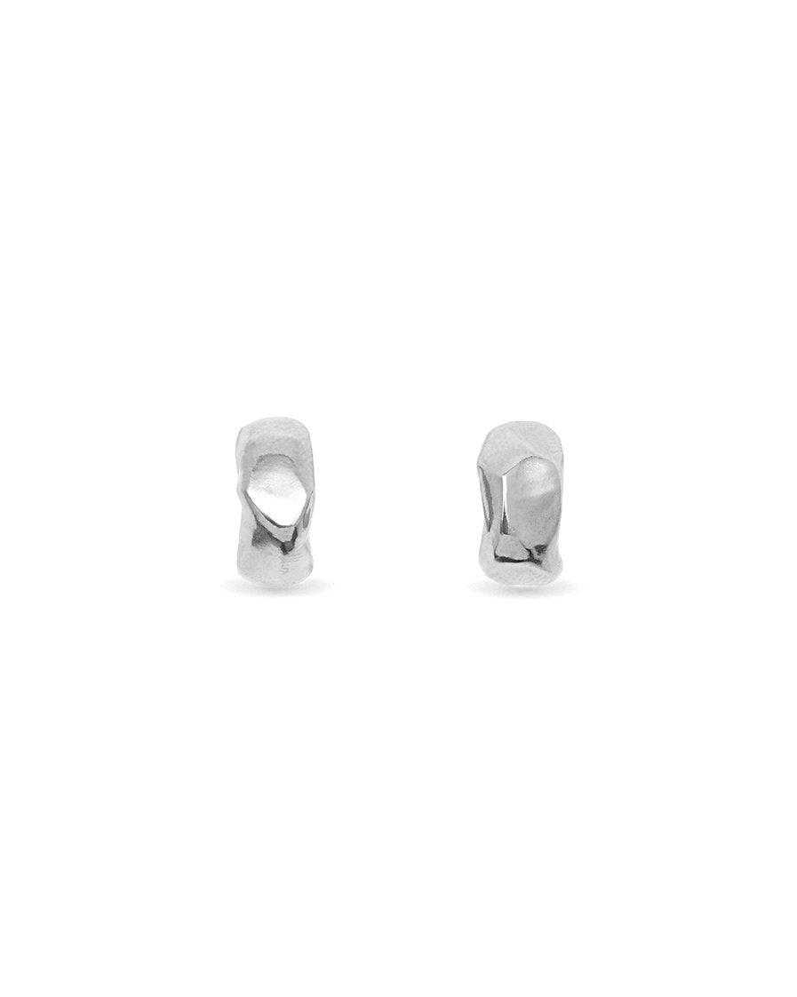 Sculptured huggie earrings | Recycled Sterling Silver