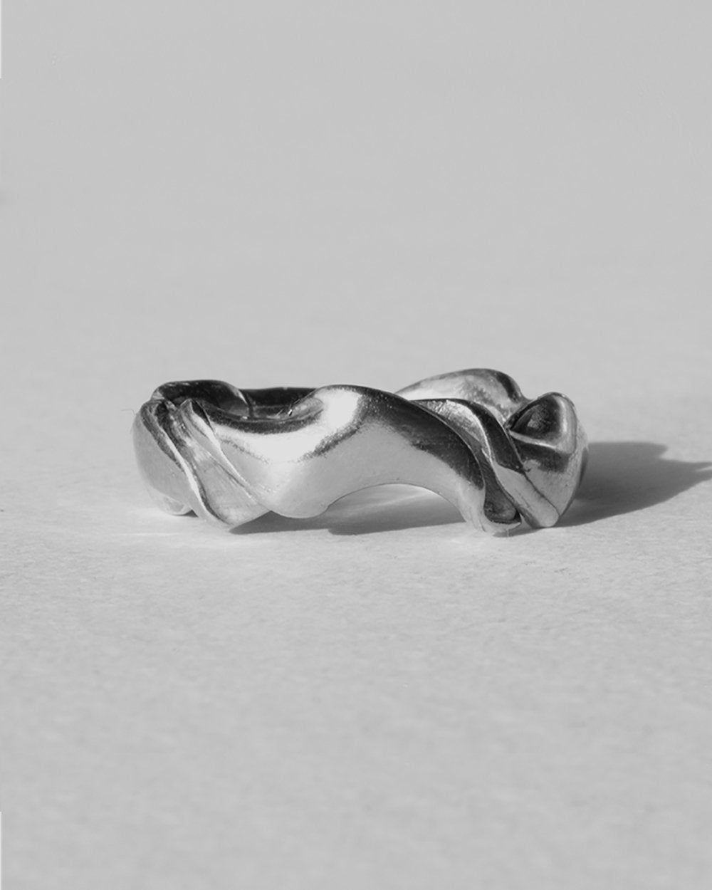 Adjustable twisted ring band | Recycled sterling silver