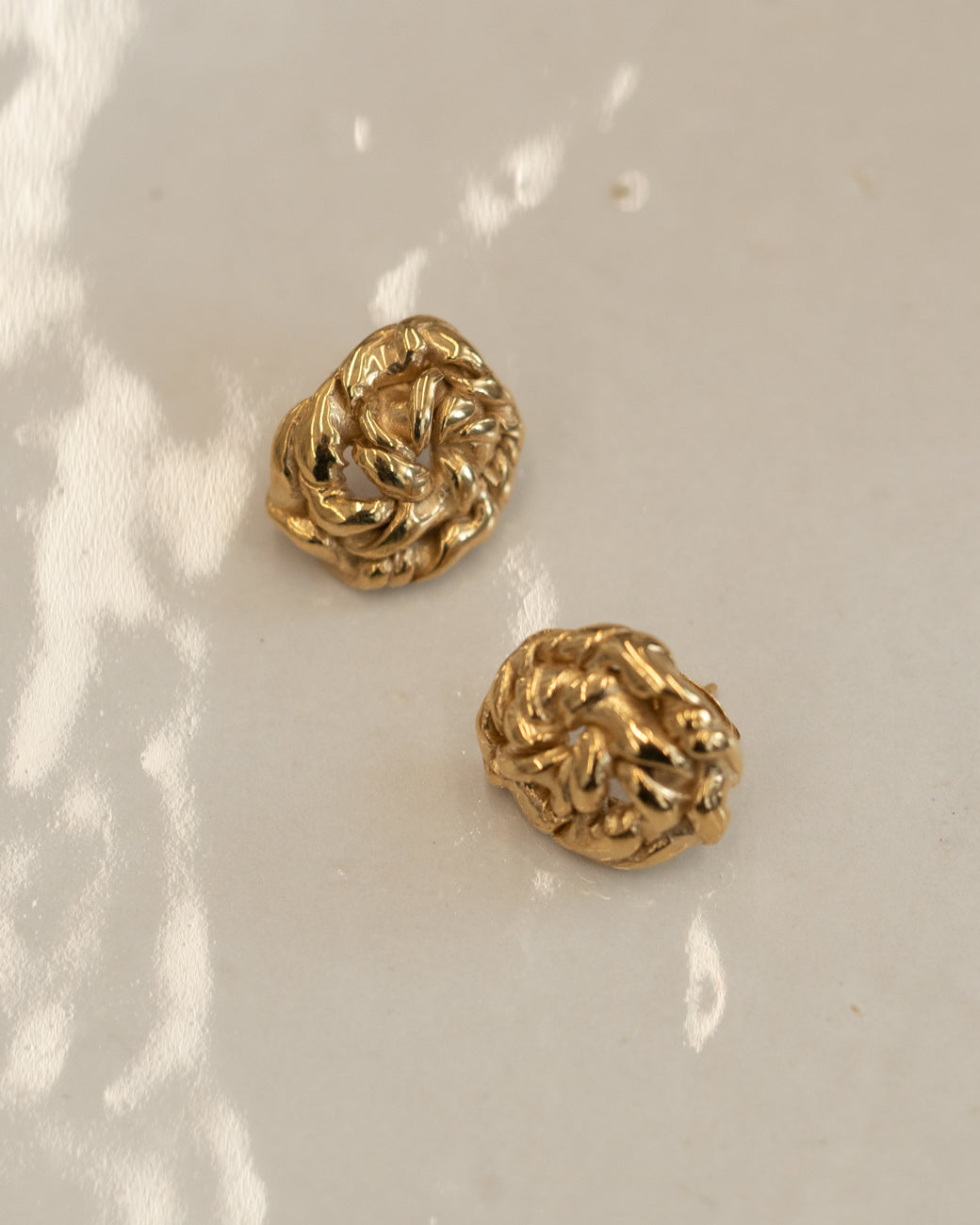 Twisted Roll studs | Gold Vermeil